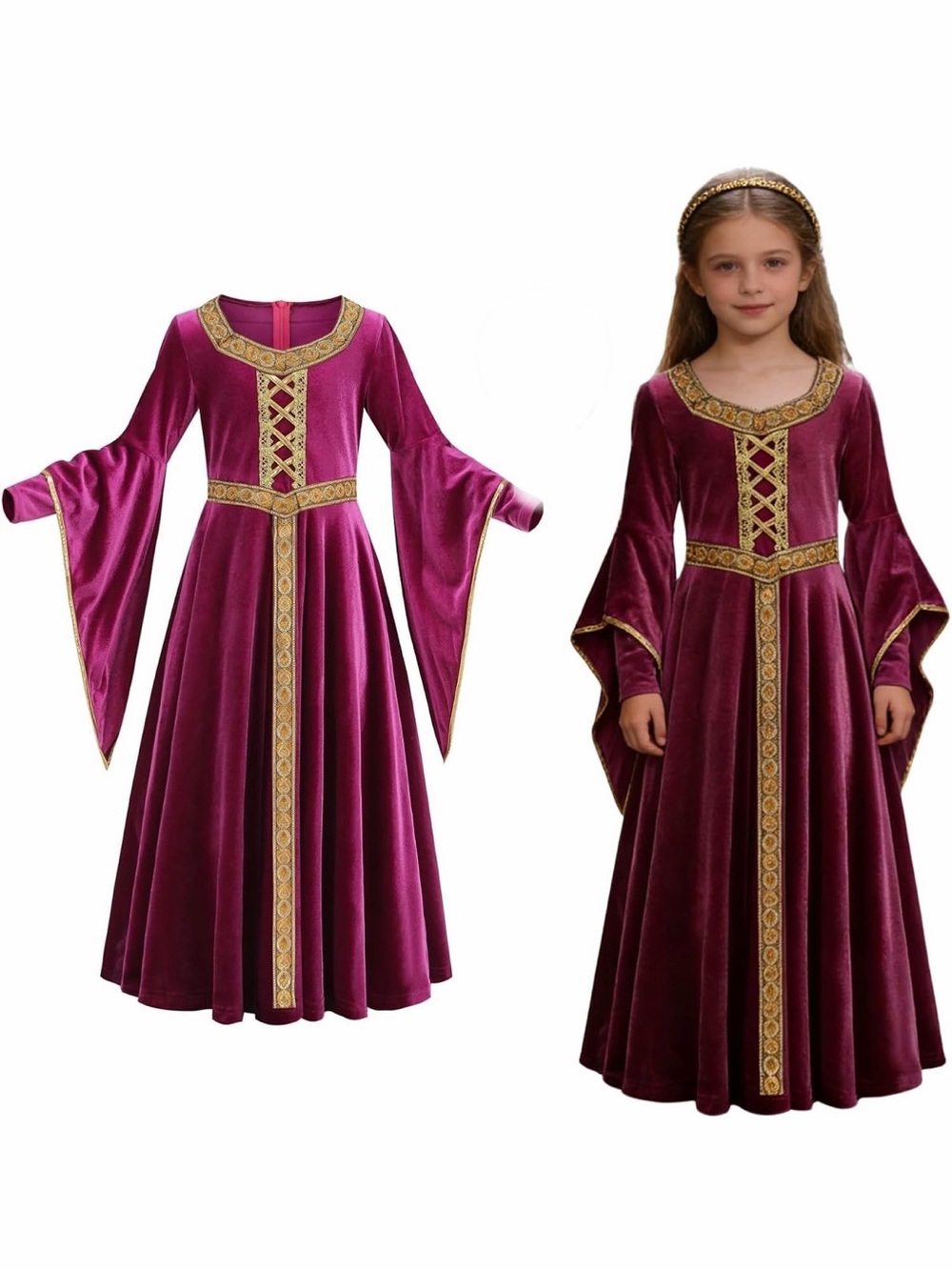 Girls👧🏻Renaissance Medieval Royalty Princess👑Child Dress👗Up Fancy (12-14y)